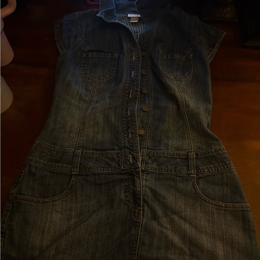 Denim Button-Up Dress